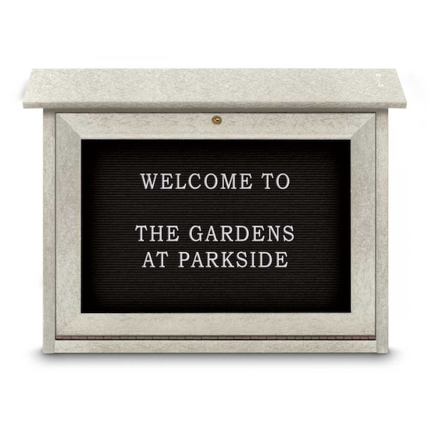Outdoor Enclosed Combo Board, 48"x36", Bronze Frame/White Porc & Black